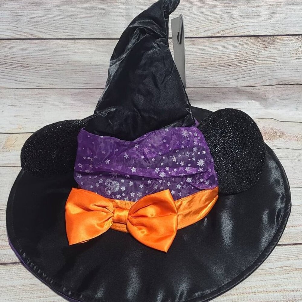 Disney Parks Minnie Mouse Halloween Witch Hat - Black/Purple/Orange - NEW